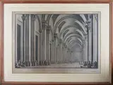 Giuseppe Vasi, Intern view of the entrance of Basilica di S.Paolo, 1710, etching