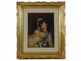Angiolo Romagnoli, Odalisque, 1850, oil on cardboard