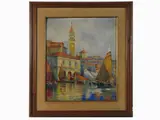 Fernand Riblet, Angolo sul porto di Pirano (Istria), 1873, oil on panel