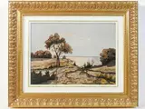 Tuscan seascape by Gino Romiti, 1881, oil on cardboard, offered Dec 2021