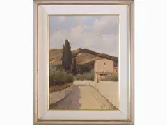 Giacomo Delcroix, Fiesole landscape, 1894, oil on panel