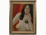 Guido Peyron, Nudo femminile con tenda rossa 1954