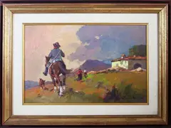 Temporale imminente by Carlo Domenici, 1898, oil on panel, offered Dec 2021