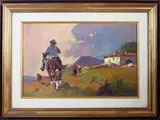 Temporale imminente by Carlo Domenici, 1898, oil on panel, offered Dec 2021
