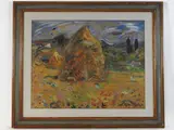 Landscape with sheaf by Vittorio Nomellini, 1901, oil on paper, offered Dec 2021
