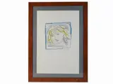 Primo Conti, Composition 1981 and Female Portrait 1984, 1900, an engraving and a lithograph
