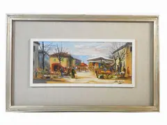 Local market 1977 by Rutilio Muti, 1904, oil on panel, offered Dec 2021