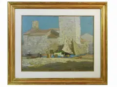 Port view by Seve Sospizio, 1908, oil on canvas, offered Dec 2021