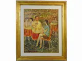 Figures by Guido Borgianni, 1915, oil on canvas, offered Dec 2021