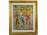 Figures by Guido Borgianni, 1915, oil on canvas, offered Dec 2021