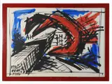 Vinicio Berti, Composition 1986, 1921, acrylic on cardboard laid on cardboard