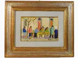 Angolo di mercato 1973 by Rodolfo Marma, 1923, oil on panel, offered Dec 2021