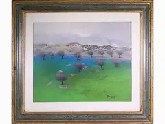 Manlio Bacosi, Tuscan Landscape, 1924, oil on canvas board