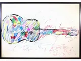 Giuseppe Chiari, Guitar, 1926, mixed media on cardboard