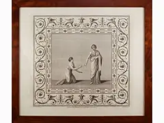Vestigia delle Terme di Tito e loro interne pitture, second half of 18th century by Marco Carloni, 1742, three etching prints, offered Oct 2021