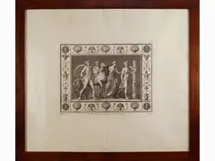 Vestigia delle Terme di Tito e loro interne pitture, second half of 18th century by Marco Carloni, 1742, two etching prints, offered Oct 2021