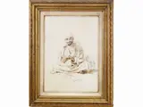 Domenico Morelli, Orietal figure, 1823, ink on paper laid on cardboard