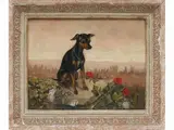 Claudius Seignol, Landscape with little dog 1912, 1858, oil on panel