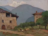 Campodenno by Giovanni Lomi, 1889, oil on panel, offered Jul 2021