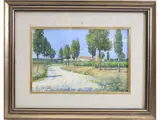 Enrico Nuti, Landscapes, 1902, three oil on canvas laid on panel