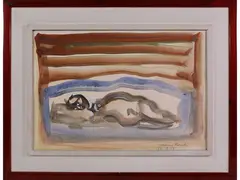 Nude 1969 by Mario Romoli, 1908, watercolour on paper, offered Jul 2021