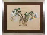 Mario Romoli, Flower in a vase, 1908, watercolour on paper