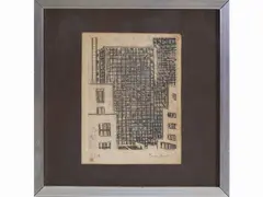 Buildings by Orfeo Tamburi, 1910, engraving, offered Jul 2021