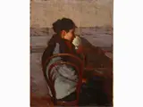 Oscar Ghiglia, Portrait of Gina Monti 1917, 1876, oil on panel