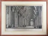 Giuseppe Vasi, Interior view of the entrance of the Basilica di S.Pietro, 1710, etching