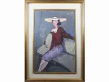 Lojze Spazzapan, Female portrait with hat