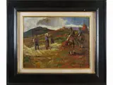 Butteri and farmers at work by Carlo Domenici, 1898, oil on panel, offered Jun 2021