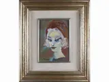 Female portait by Mino Maccari, 1898, oil on canvas board, offered Jun 2021