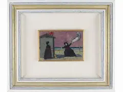 Priest in a seascape 1971 by Nino Caffè, 1909, oil on panel, offered Jun 2021