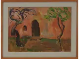 Franca Corcos, Courtyard, 1910, oil on cardboard