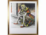 Renato Guttuso, Portrait of Marta Marzotto, 1911, lithograph