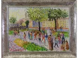 Figures at the park by Guido Borgianni, 1915, oil on canvas, offered Jun 2021