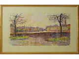 River in Florence by Guido Borgianni, 1915, pastel and oil on cardboard, offered Jun 2021