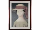 Female portrait with hat by Antonio Bueno, 1918, lithography, offered Jun 2021