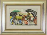 Carrozzella 1973 by Rodolfo Marma, 1923, oil on canvas board, offered Jun 2021