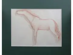 Emy Roeder, Horse 1947, 1890, red chalk and pencil on paper laid on cardboard