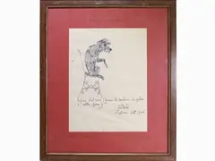 Pafino da vero (prima di andare in galera o alla forca) by Corrado Cagli, 1910, marker-pen, offered Apr 2021