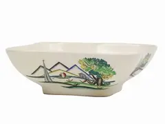Guido Andlovitz, A ceramic bowl, SCI Laveno Italy, 1900, di forma quadrangolare mossa
