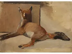 Fox by Eugenio Cecconi, 1842, oil on canvas, offered Mar 2021