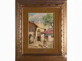 Mario Moretti Foggia, Nel cortile, 1882, oil on faesite