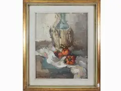Still Lifes by Francesco Bausi, two oil paintings on panel faesite, offered Mar 2021