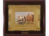 Oxen hay carriage by Carlo Domenici, 1898, oil on panel, offered Mar 2021