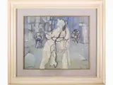 Figures 1964 by Mino Maccari, 1898, oil on canvas, offered Mar 2021