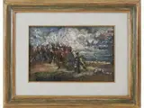 Figures 1947 by Guido Borgianni, 1915, oil on canvas board, offered Mar 2021