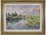 The Arno landscape by Guido Borgianni, 1915, oil on canvas, offered Mar 2021