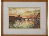 Florence View 1968 by Guido Borgianni, 1915, oil on canvas board, offered Mar 2021
